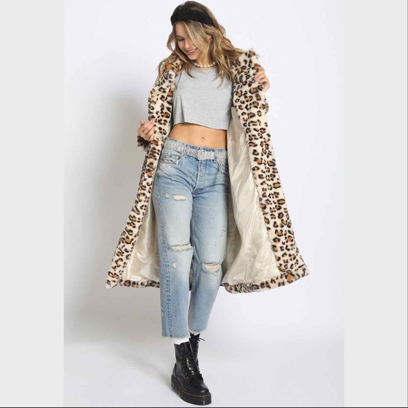 Leopard Print Faux Fur Coat - Picture 2 of 7